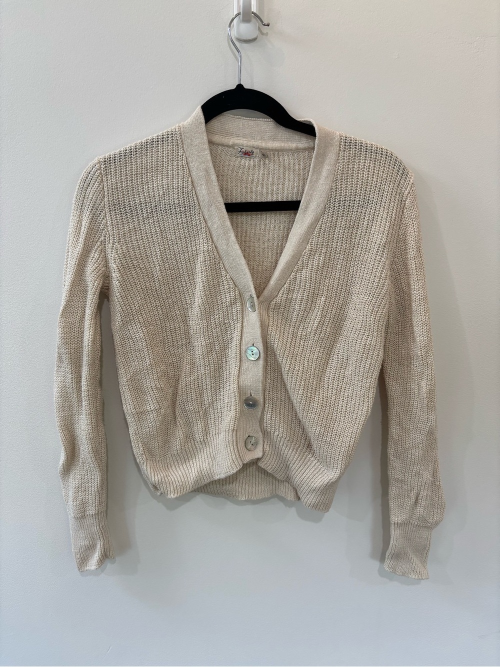 Faherty Organic Cotton Linen Blend Knit Cardigan Sweater